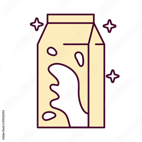 milk box packing detailed style icon