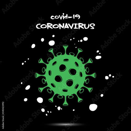 Coronavirus sign. Stop covid-19 outbreak. Caution risk disease 2019-nCoV. Pattern design for icon, symbol, banner. The worldwide fight against the pandemic. Vector illustration