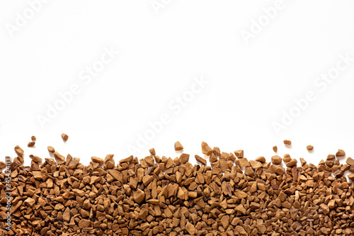 Quadro em tela instant coffee isolated on white background, granulated coffee texture, instant