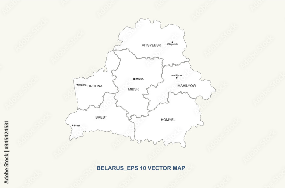 belarus map. vector map of belarus in europe country.