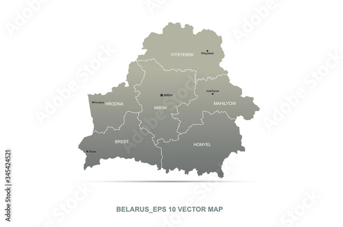 belarus map. vector map of belarus in europe country. photo