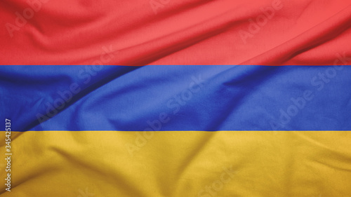 Armenia flag with fabric texture