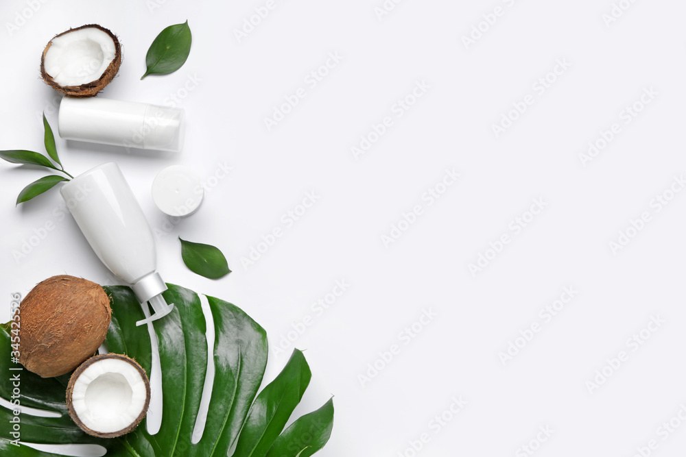 Cosmetics for hair on white background Cosmetics for hair on white background