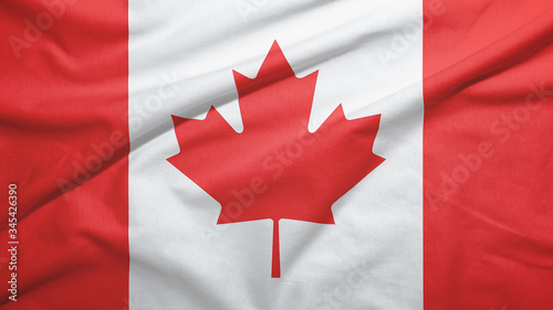 Canada flag with fabric texture