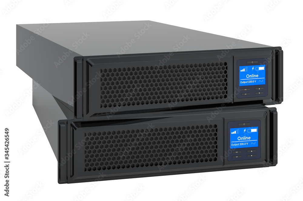 Server ups blades, 3D rendering Server ups blades, 3D rendering