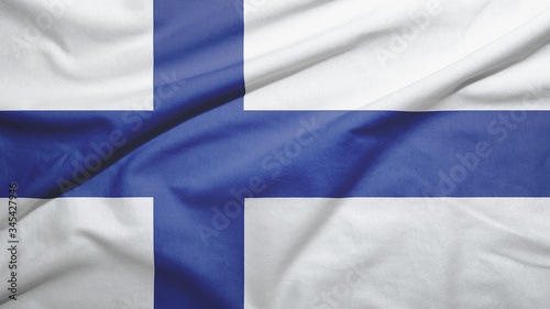 Finland flag with fabric texture