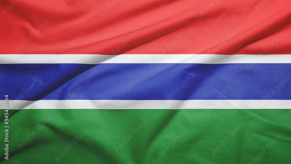 Gambia flag with fabric texture