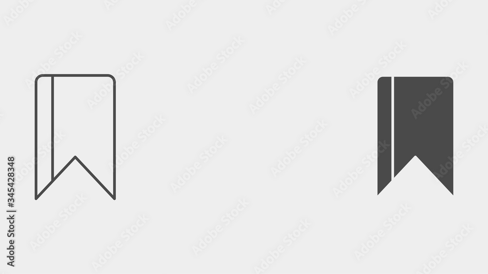 Bookmark outline and filled vector icon sign symbol Bookmark outline and filled vector icon sign symbol