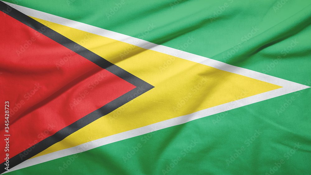 Guyana flag with fabric texture Guyana flag with fabric texture