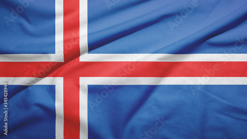 Iceland flag with fabric texture