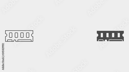 Ram outline and filled vector icon sign symbol