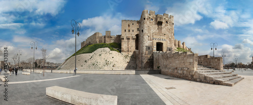 Aleppo castle in panoramic view  photo