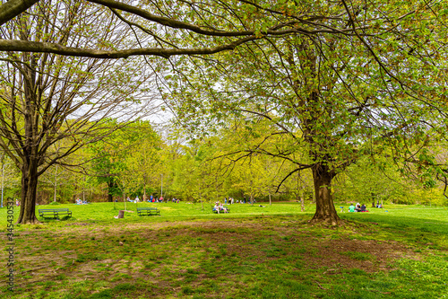 Prospect park, Brooklyn May 03, 2020, Brooklyn, New York City. People Keeping Their Social Distance, Because Of The Covid19 Pandemic, Sunday, Prospect Park photo