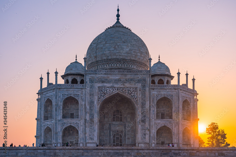 World wonder Taj Mahal at sunrise  