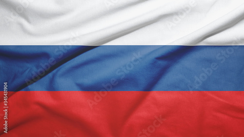 Russia flag with fabric texture