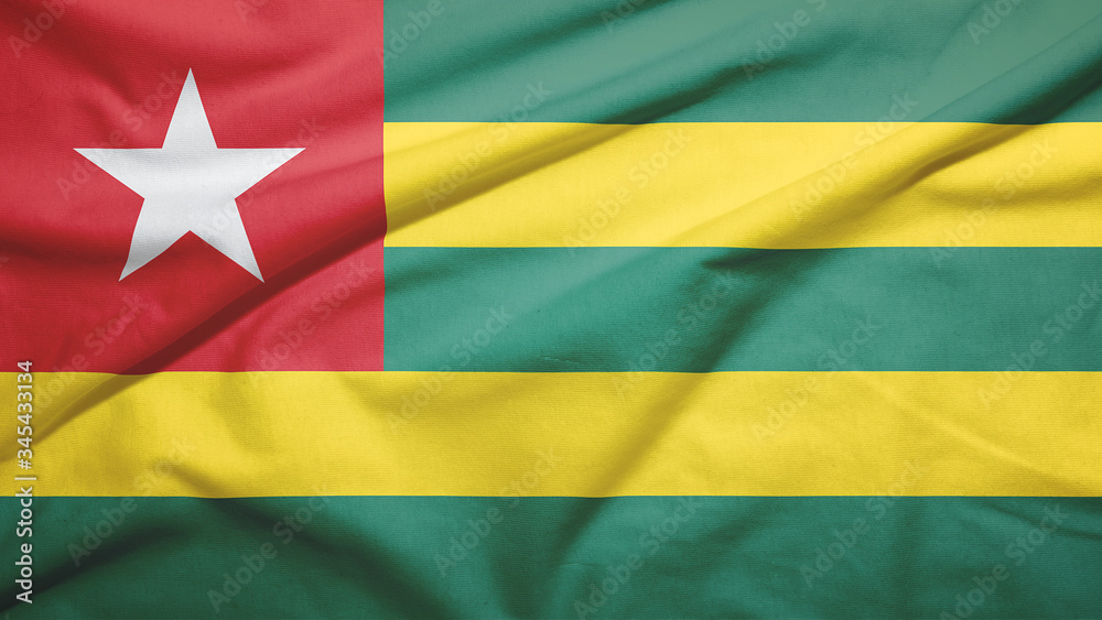 Togo flag with fabric texture Togo flag with fabric texture