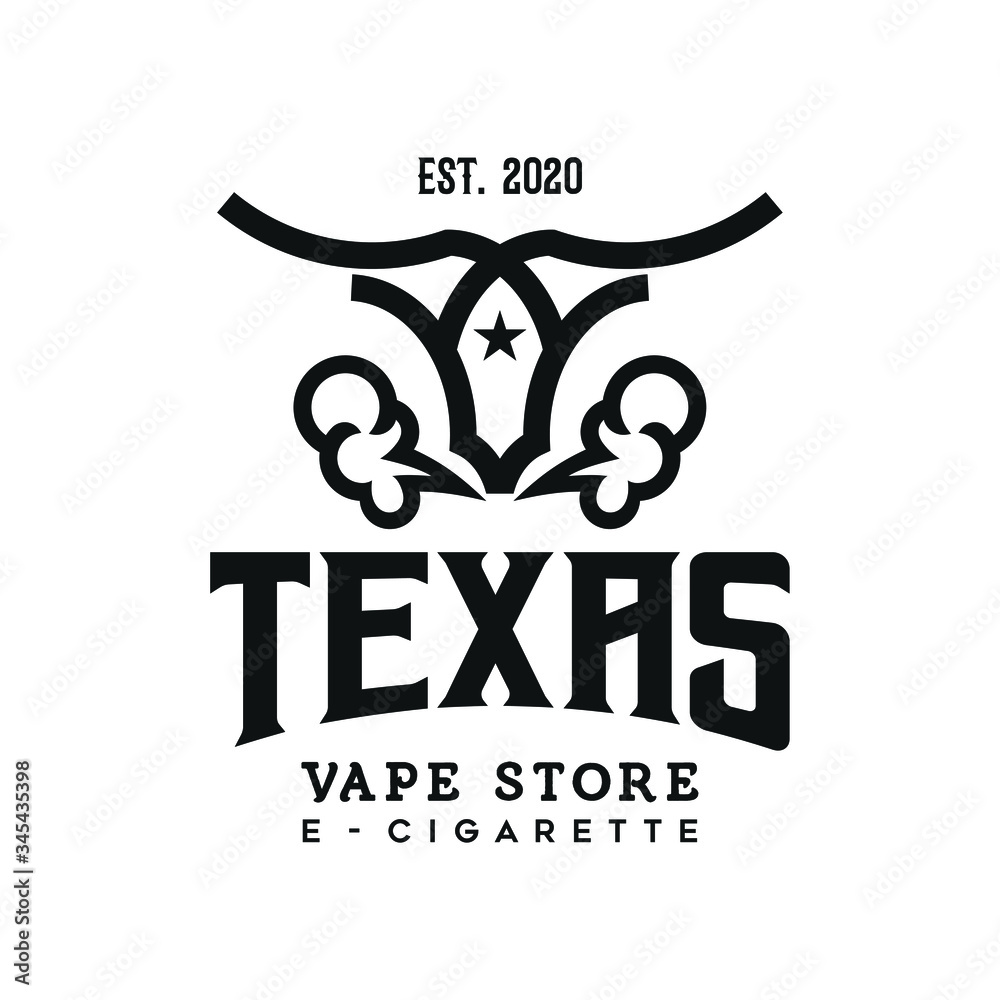 Fototapeta premium vape, e-cigarette logo, emblems and badges isolated on white background. with long horn line art