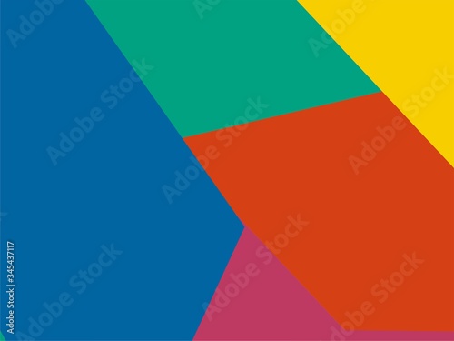 Beautiful of Colorful Art Green, Blue, Pink, Orange and Yellow, Abstract Modern Shape. Image for Background or Wallpaper