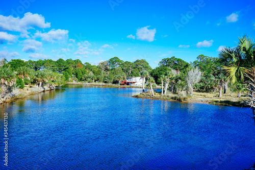 Florida Hernando beach landscape, Luxury waterfront house 