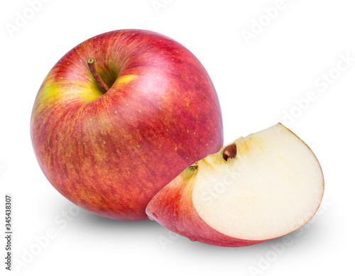 Fresh red apple isolated on white background, Korean Apple isolated on white with clipping path.
