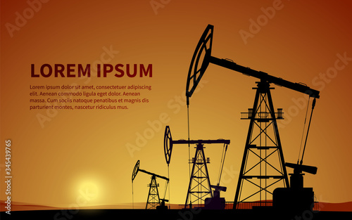 Oil rigs. Oil production. Vector.