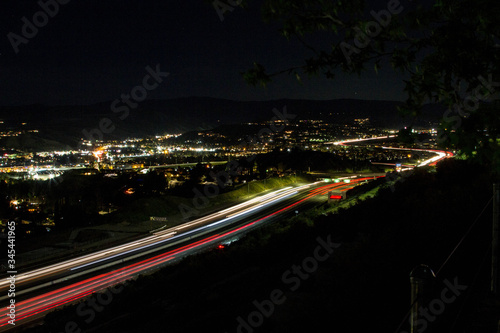 Freeway Lights with City