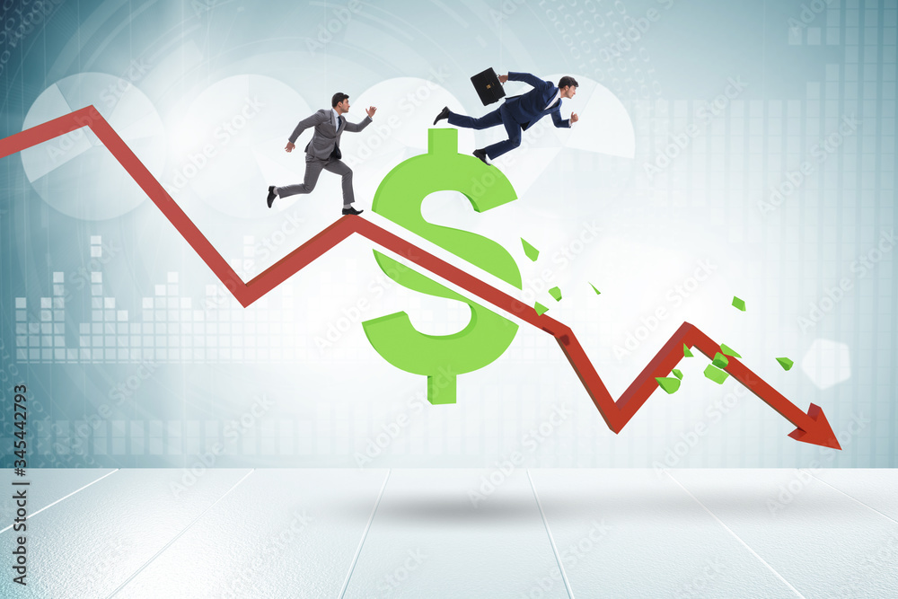Concept of economic crisis and dollar inflation Concept of economic crisis and dollar inflation