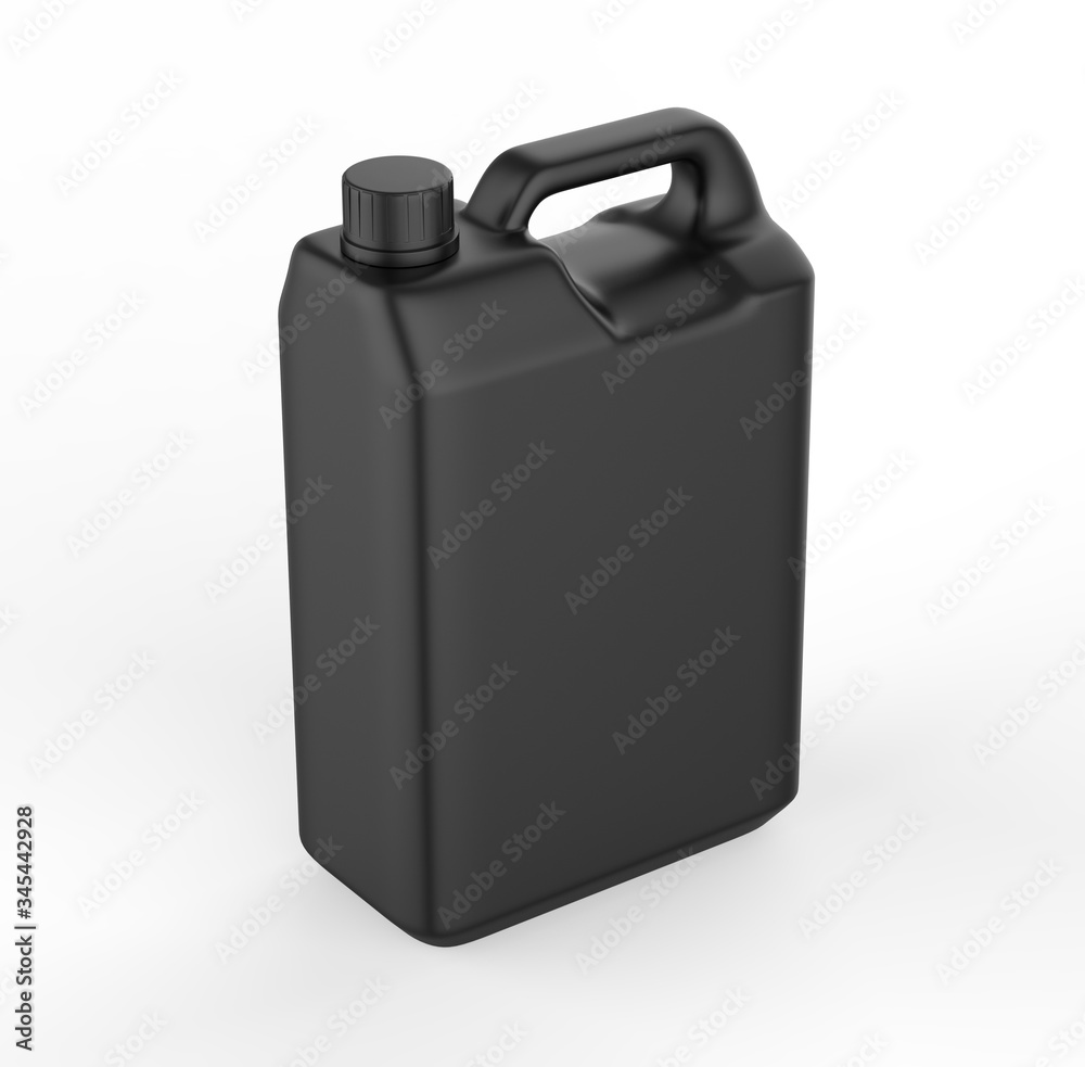 Blank Plastic JerryCan With Handle On White Background For Branding And Mock up, 3d Render Illustration, Blank Plastic JerryCan With Handle On White Background For Branding And Mock up, 3d Render Illustration,