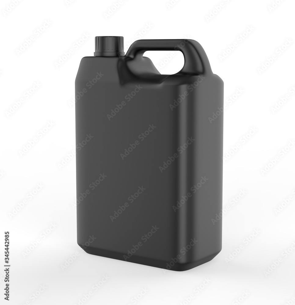 Blank Plastic JerryCan With Handle On White Background For Branding And Mock up, 3d Render Illustration, Blank Plastic JerryCan With Handle On White Background For Branding And Mock up, 3d Render Illustration,