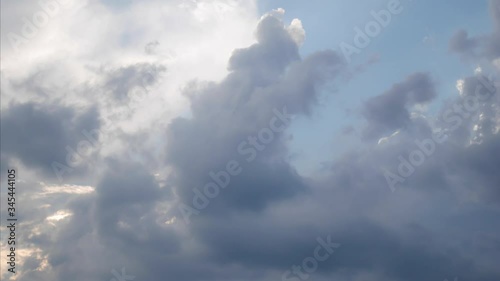 4k Time lapse video sky with moving fluffy clouds