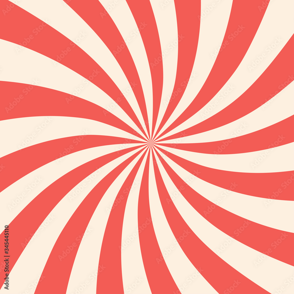 Fototapeta premium Abstract sunburst pattern background. Red and white starburst ray. Graphic resource vector illustration