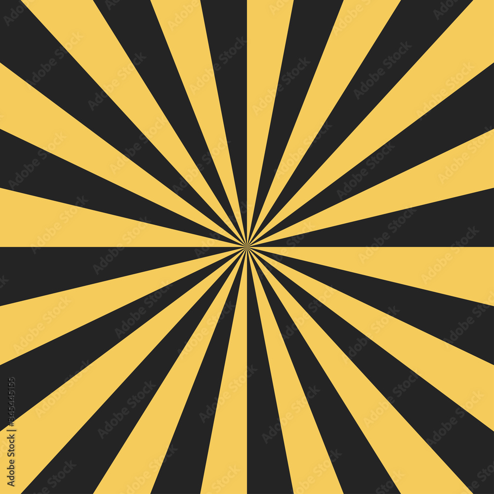 Abstract sunburst pattern background. Yellow and black starburst ray. Graphic resource vector illustration Abstract sunburst pattern background. Yellow and black starburst ray. Graphic resource vector illustration