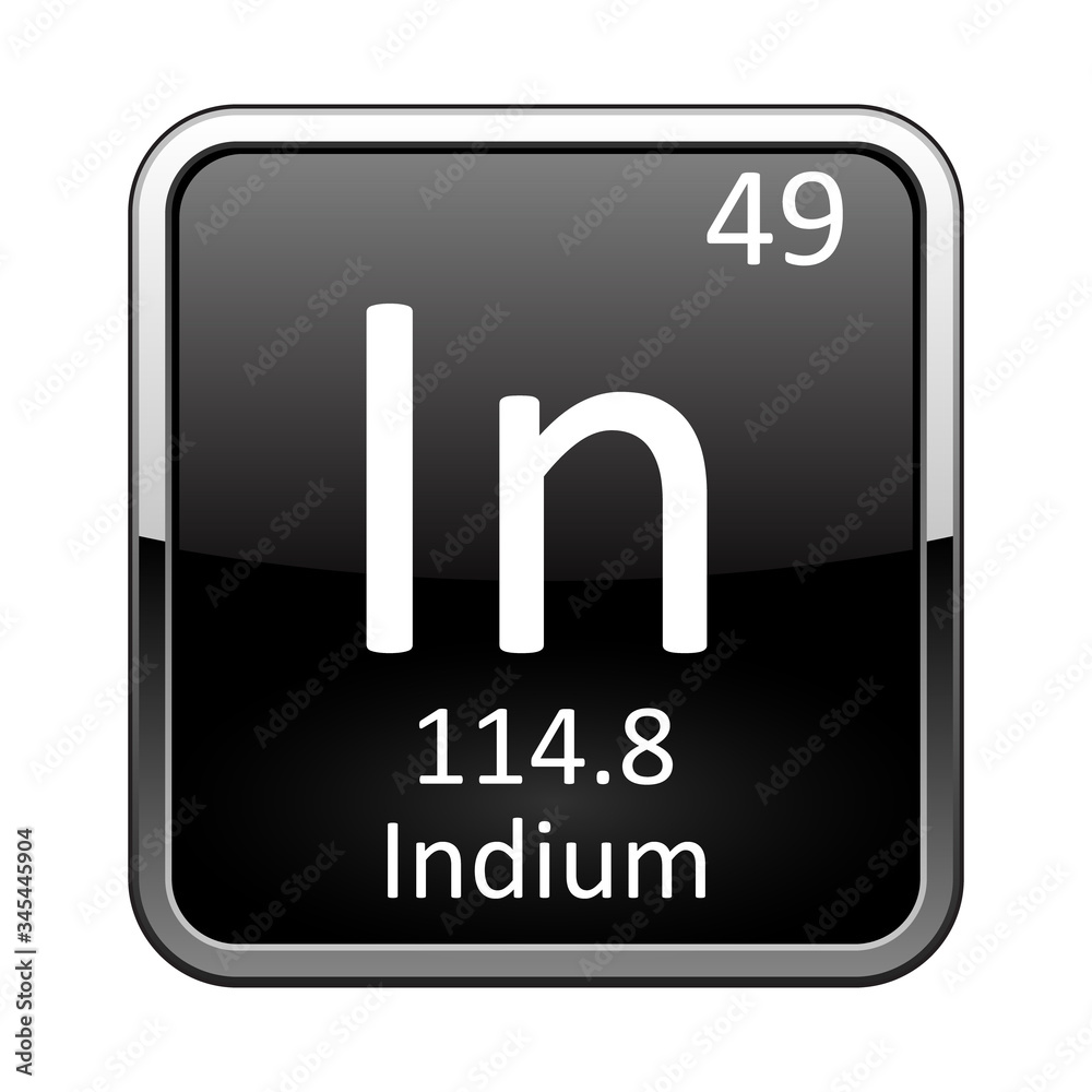 The periodic table element Indium. Vector illustration The periodic table element Indium. Vector illustration