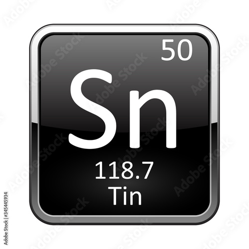 The periodic table element Tin. Vector illustration