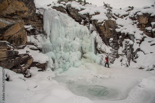 Beautiful, stunning and incredible frozen waterfall in the north of Canada, Yukon Territory. Taken on the Alaska & Yuklon borders at the start of winter.  © Scalia Media