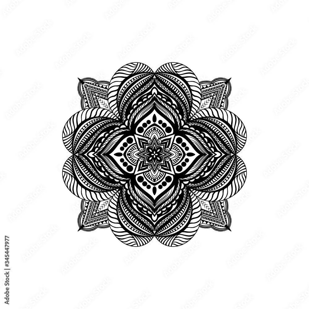 black and white mandala design template