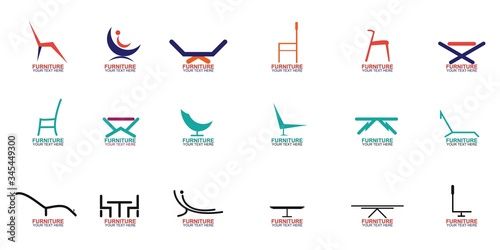Set of Modern Furniture Vector Logo