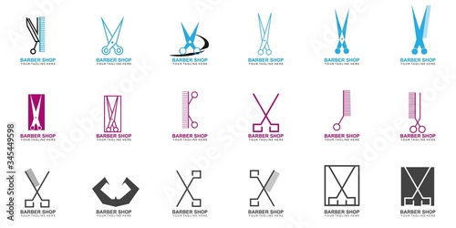 Set of Modern Hair Salon Logo Design
