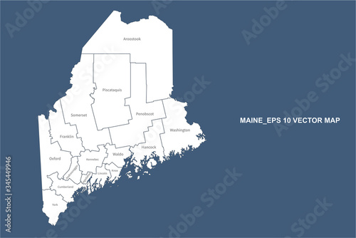 maine map. vector map of maine  U.S. states.