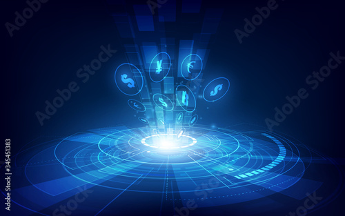 Money transfer. Global Currency. Stock Exchange. Stock vector illustration.