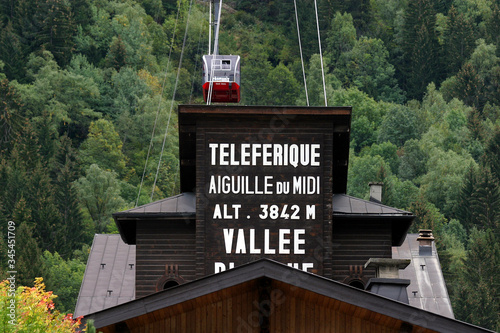 Mount Aiguille Du Midi Cable Car Station in Chamonix, France.