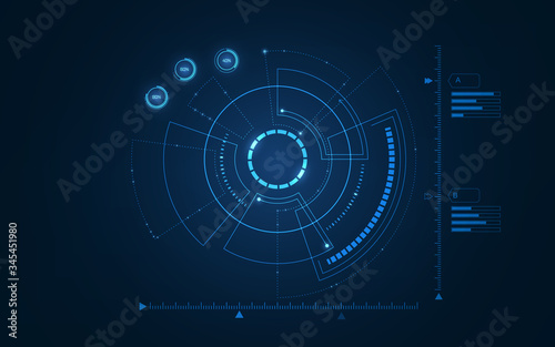 Sci fi futuristic user interface. Vector illustration.