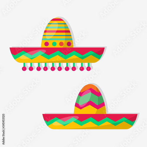 mexican hat vector illustration in flat style