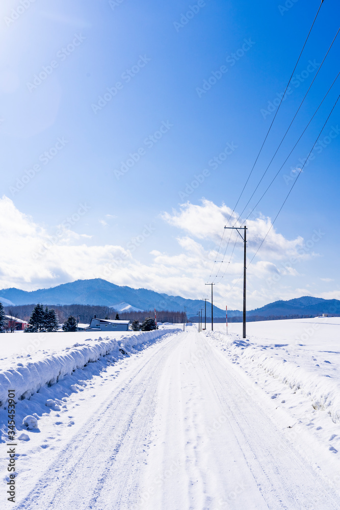 道東地方の雪景色