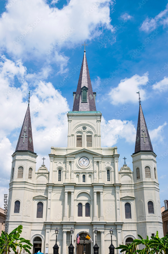 Historic cathedral front in new orleans