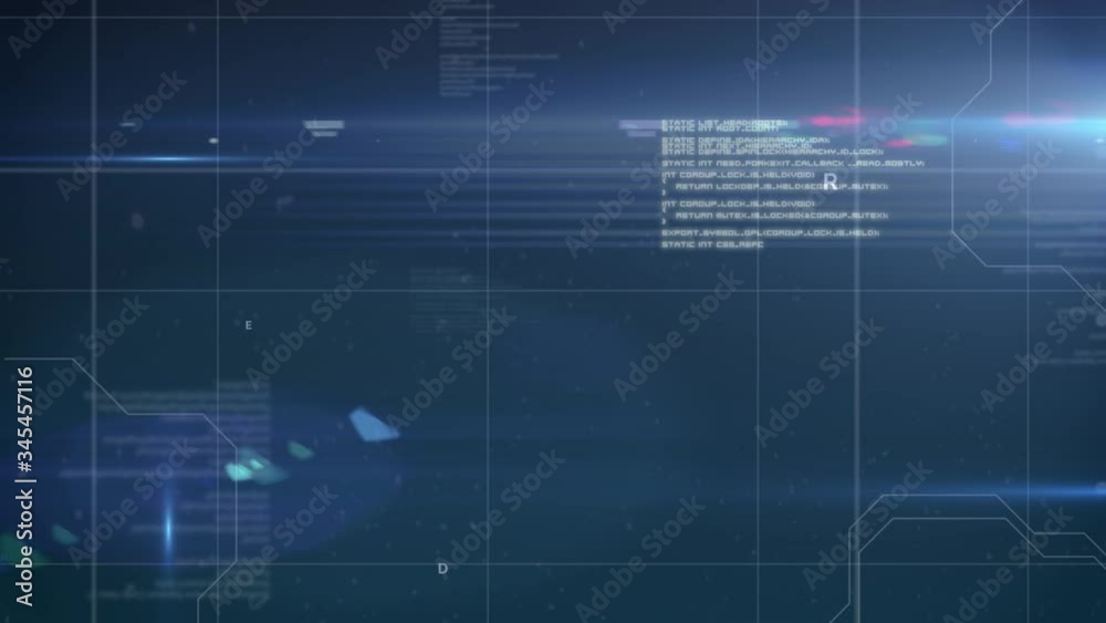 Animation of scope scanning data processing on glowing blue background Animation of scope scanning data processing on glowing blue background