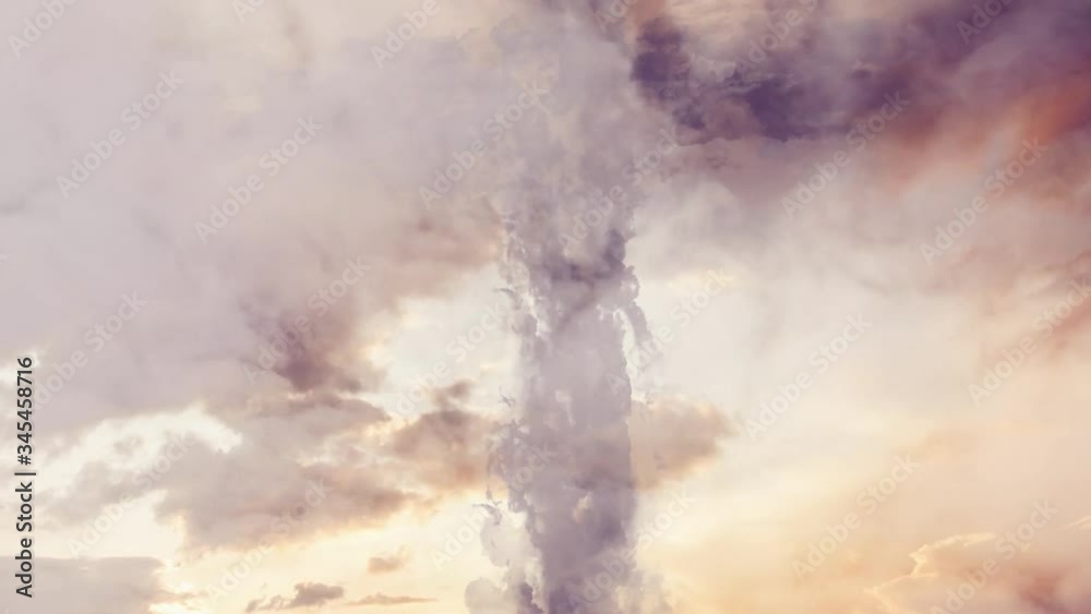 Animation of a silhouette of Christian cross over moving clouds Animation of a silhouette of Christian cross over moving clouds