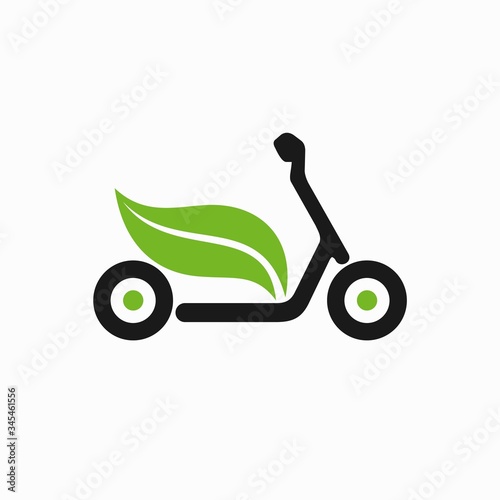 scooter logo design, ecology vector logo