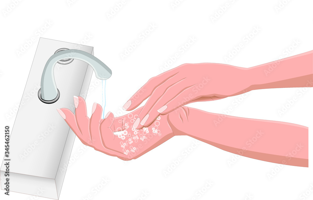 washing hands. Wash hands properly. Wash your hands using soap and