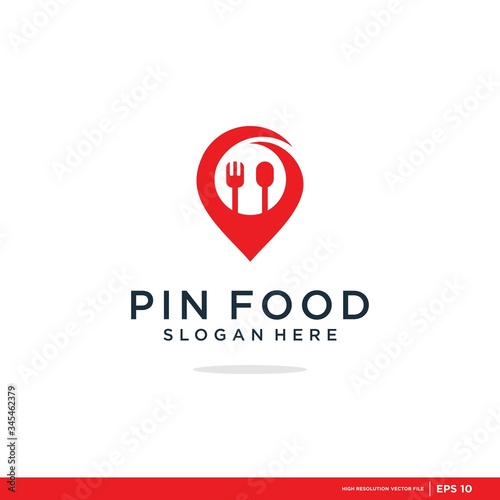 Free Download Food point logo set consisting of spoon, fork and pin use for cafe - GFXLoad